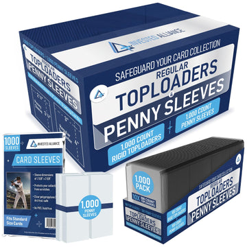 Regular 3X4 Top Loaders For Cards & Card Sleeves 1000 Count | Trading Card Hard Plastic, Baseball Cards Sleeve Soft, Ultra Sport