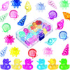 Skylety 24 Pieces Diving Gem Pool Toy Ocean Theme Colorful Diamond Set Marine Animals Gem Summer Dive Throw Toy Set Acrylic Gems
