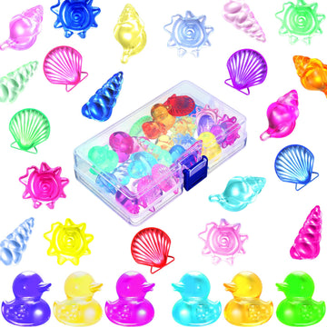 Skylety 24 Pieces Diving Gem Pool Toy Ocean Theme Colorful Diamond Set Marine Animals Gem Summer Dive Throw Toy Set Acrylic Gems