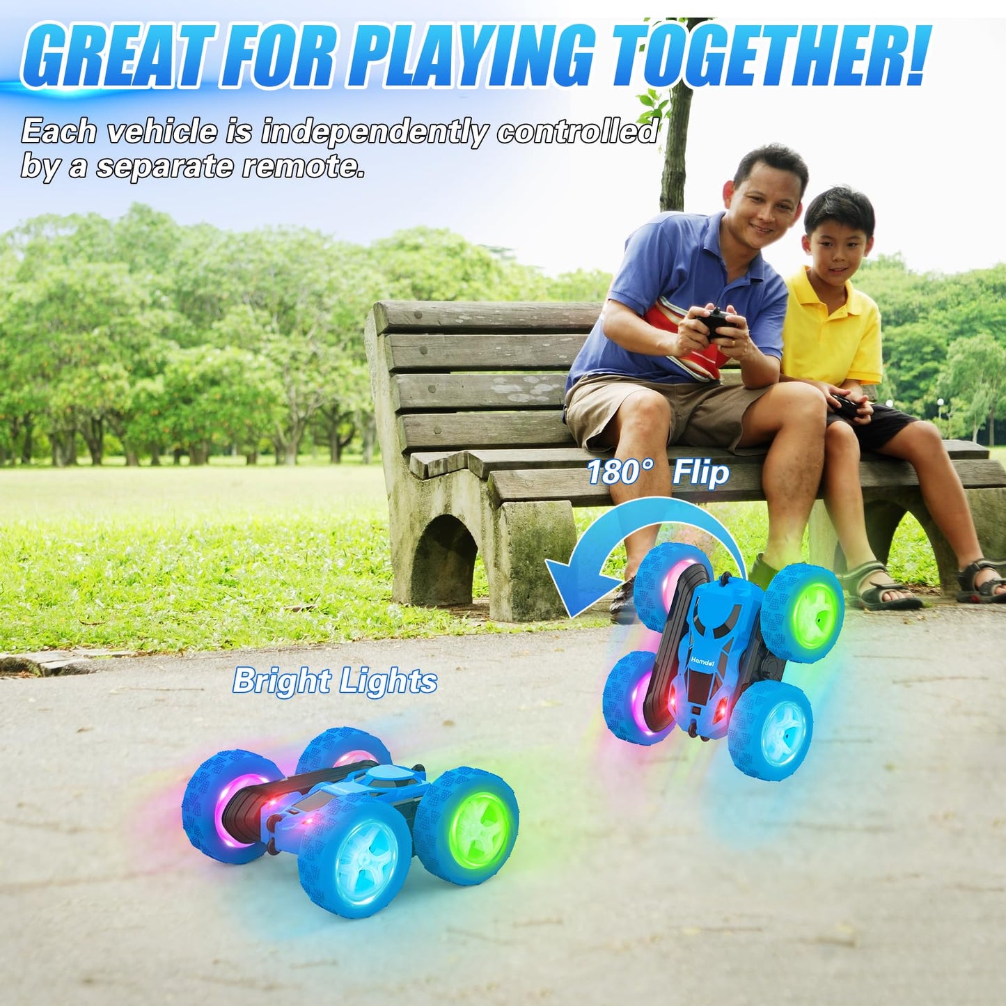 Remote Control Car for Boys 6-12 Year Old Double Sided 360Rotating 4WD Rechargeable RC Cars Race Stunt Toy Car for Kids Birthday