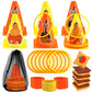 4 in 1 Fall Festival Thanksgiving Party Games with Ring Toss  Plastic Cones  Bean Bags  3-Legged Race Bands  Thanksgiving Games for Family Boy Girl mature-themed Carnival Friendsgiving Outdoor Yard Activities
