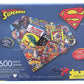 Aquarius Superman Logo 600 Piece 2 Sided Diecut Shaped Jigsaw Puzzle