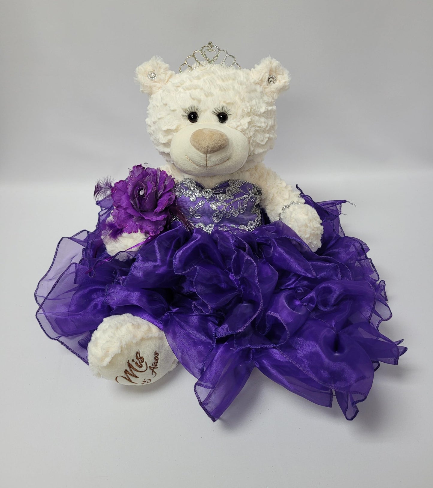 Kinnex Collections Since 1997 20'' Quince Anos Quinceanera Last Doll Teddy Bear With Dress (Centerpiece) ~ Arc16831-13R (Purple)
