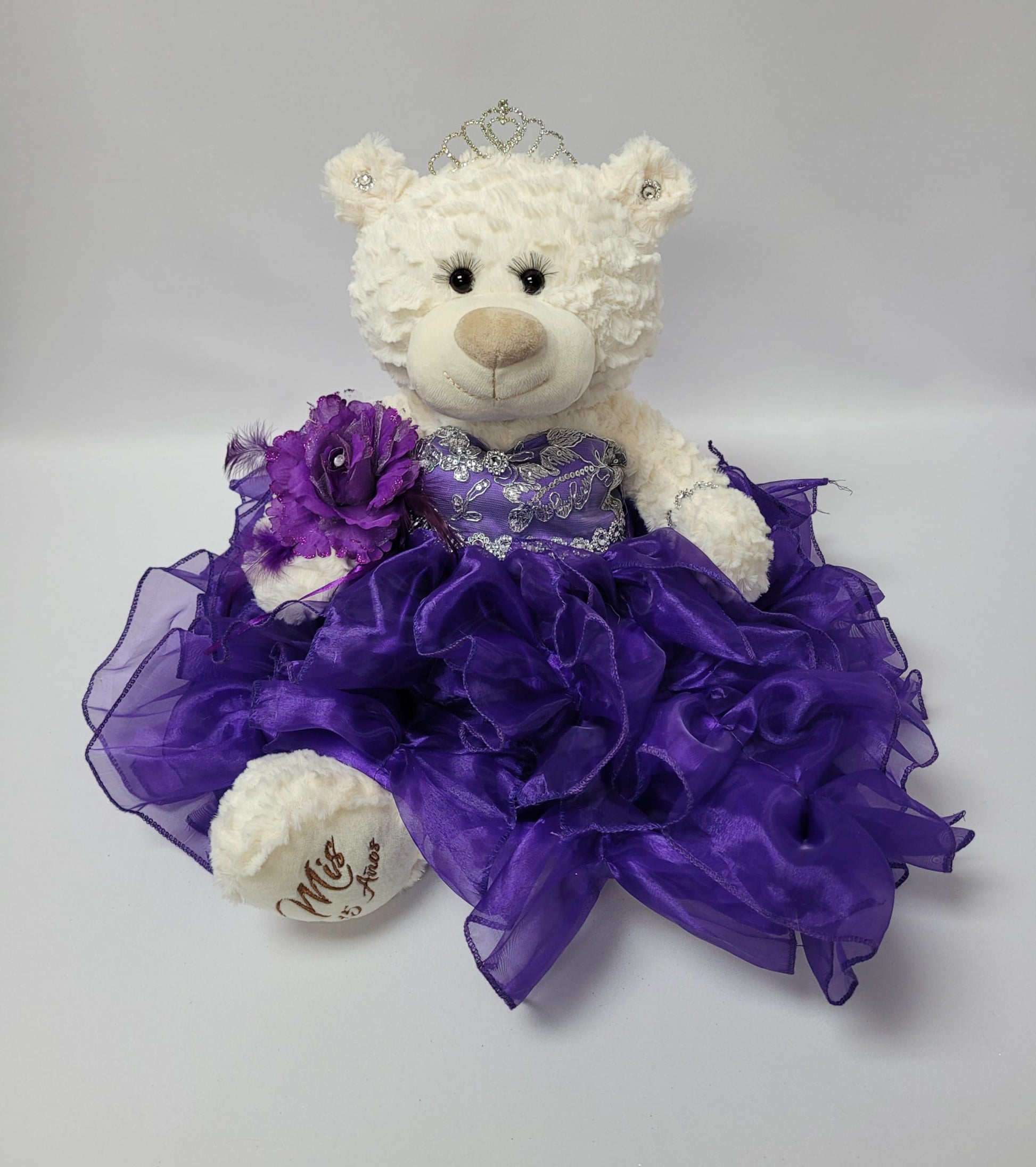 Kinnex Collections Since 1997 20'' Quince Anos Quinceanera Last Doll Teddy Bear With Dress (Centerpiece) ~ Arc16831-13R (Purple)
