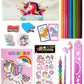 Combo Of Unicorn Stationery Gift Set For Kids Unicorn Mini Pencil Pouch Pencil Case For Kids 14 Pcs School Combo Kit Transparent