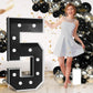 Imprsv Marquee Numbers Black Birthday Decorations: Large 4 Feet Tall Light Up Numbers 5Th 15Th 50Th 75Th Party Decor Big Mosaic