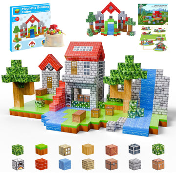 Dulsaera Magnetic Blocks-Build 110Pcs Mine Magnet World Set Toys For Boys & Girls Age 6 7 8 9 10, Stem Montessori Stacking Build