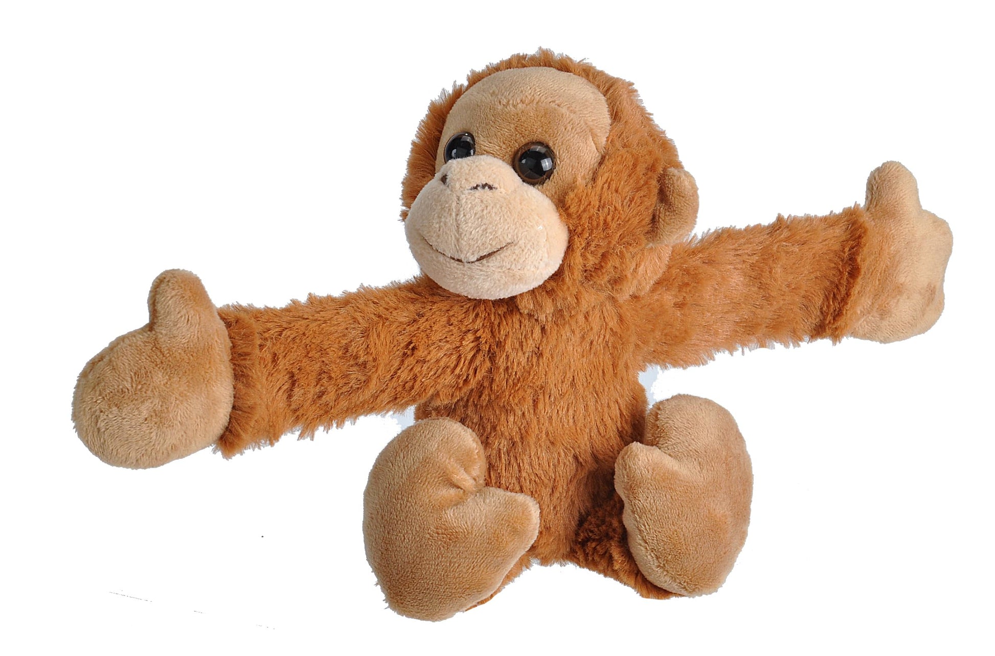 Wild Republic Huggers Orangutan Plush Toy, Slap Bracelet, Stuffed Animal, Kids Toys, 8'', Tan