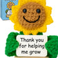 Teacher Appreciation Gifts - Positive Sunflower Crochet Doll with Card - Thank You for Helping Me Grow - Best Teacher Ever Gifts