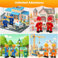 Funerica 8-Set Bendable Play People Figures For Kids - Firefighters, Police Officers, Construction Workers, Sanitation And Community Helpers Figurines