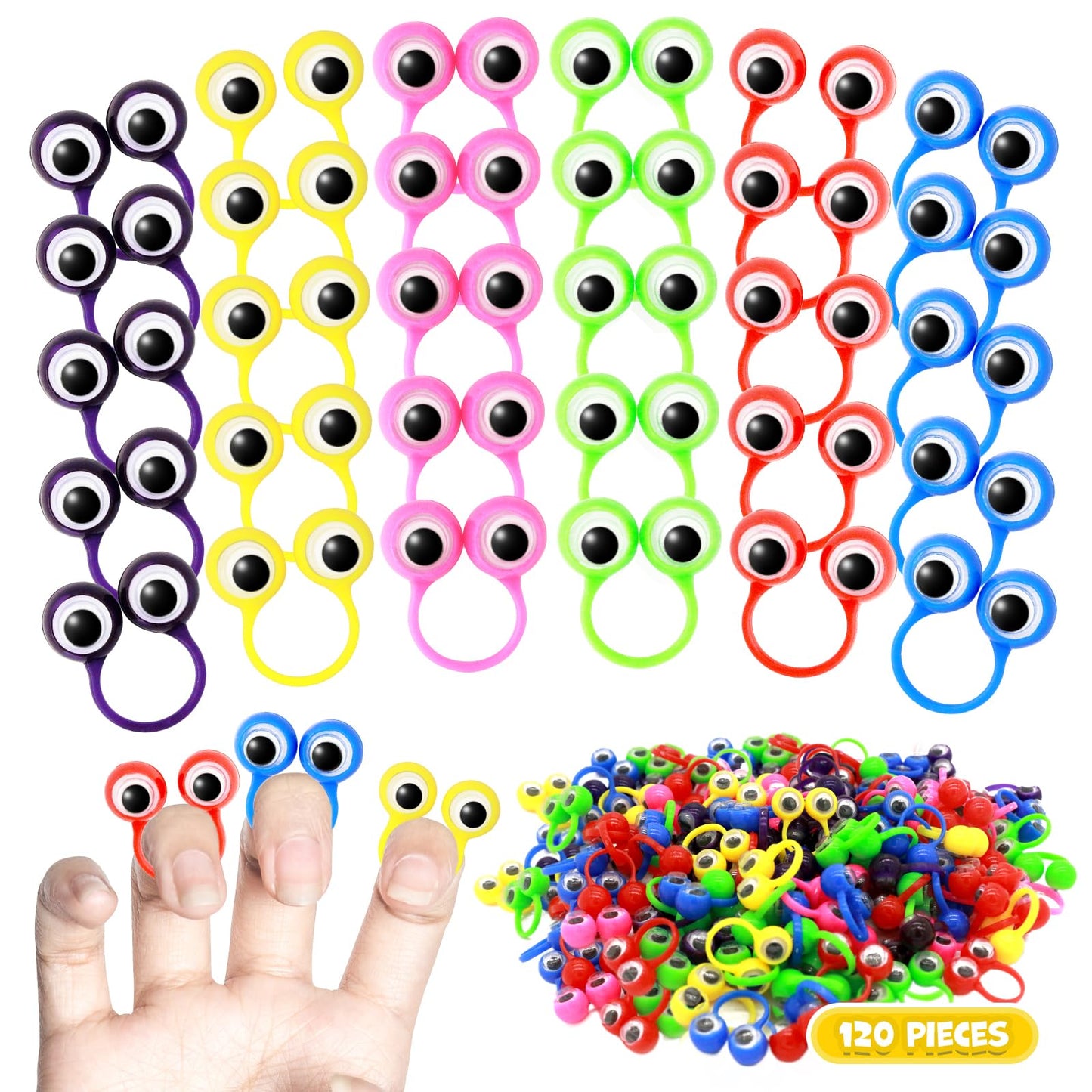 Liesedada 120 Pcs Party Favors In The Nature Of Small Toys Eye Finger Puppets Toys Set Mini Eye Finger Puppets And Classroom Rew