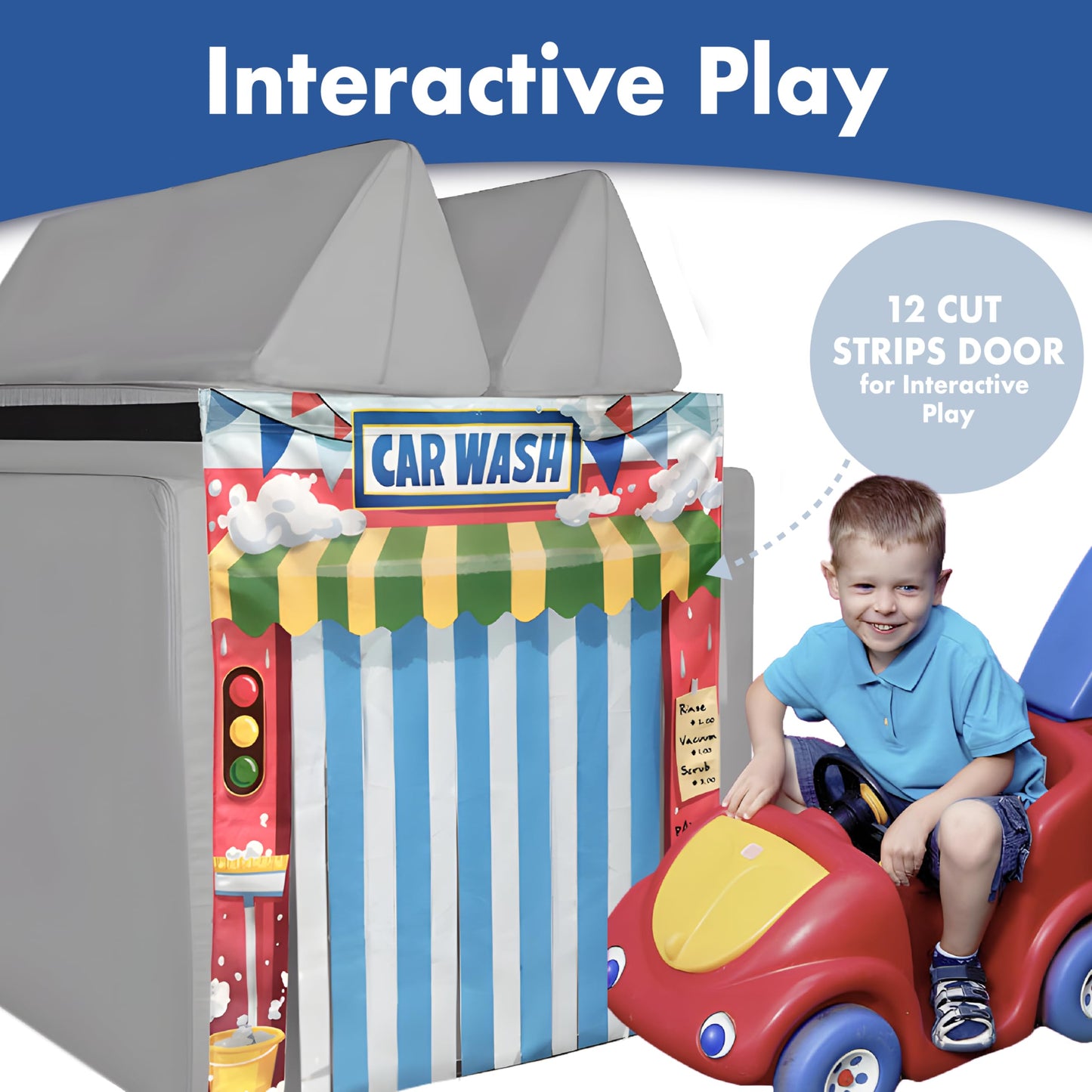 SeeMees Modular Play Panel Set - Carwash Design, Multi-Color, 33.5"x37", Polyester, Model SFL-PlayPanel-2 for Toddlers