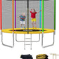 Skok Colorful Trampoline 8Ft Kids Trampolines With Enclosure Net, Trampoline Outdoor For Kids And Adults, With Spring Pad, Jumpi