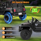 Hikole 24V 2 Seater Ride on Car - Kids XL Electric Car with 20 Wide Seat, Remote Control, LED Lights, Spring Suspension, Bluetoo
