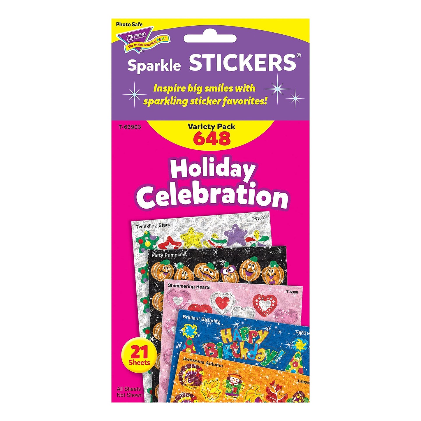 Trend enterprises, Inc 63903 Stickers, Holiday Celebration, 648 EA/PK, MI