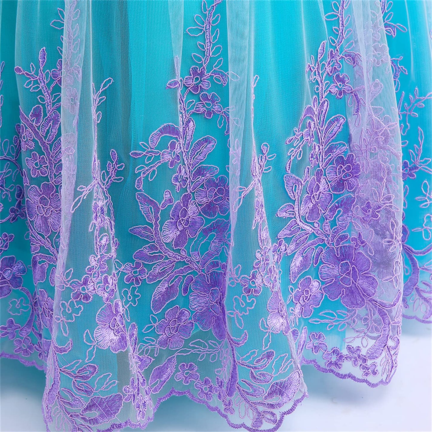 Purfeel Girls Mermaid Princess Dress Kids Mermaid Costume Dress Up For Ariel 5-6Years