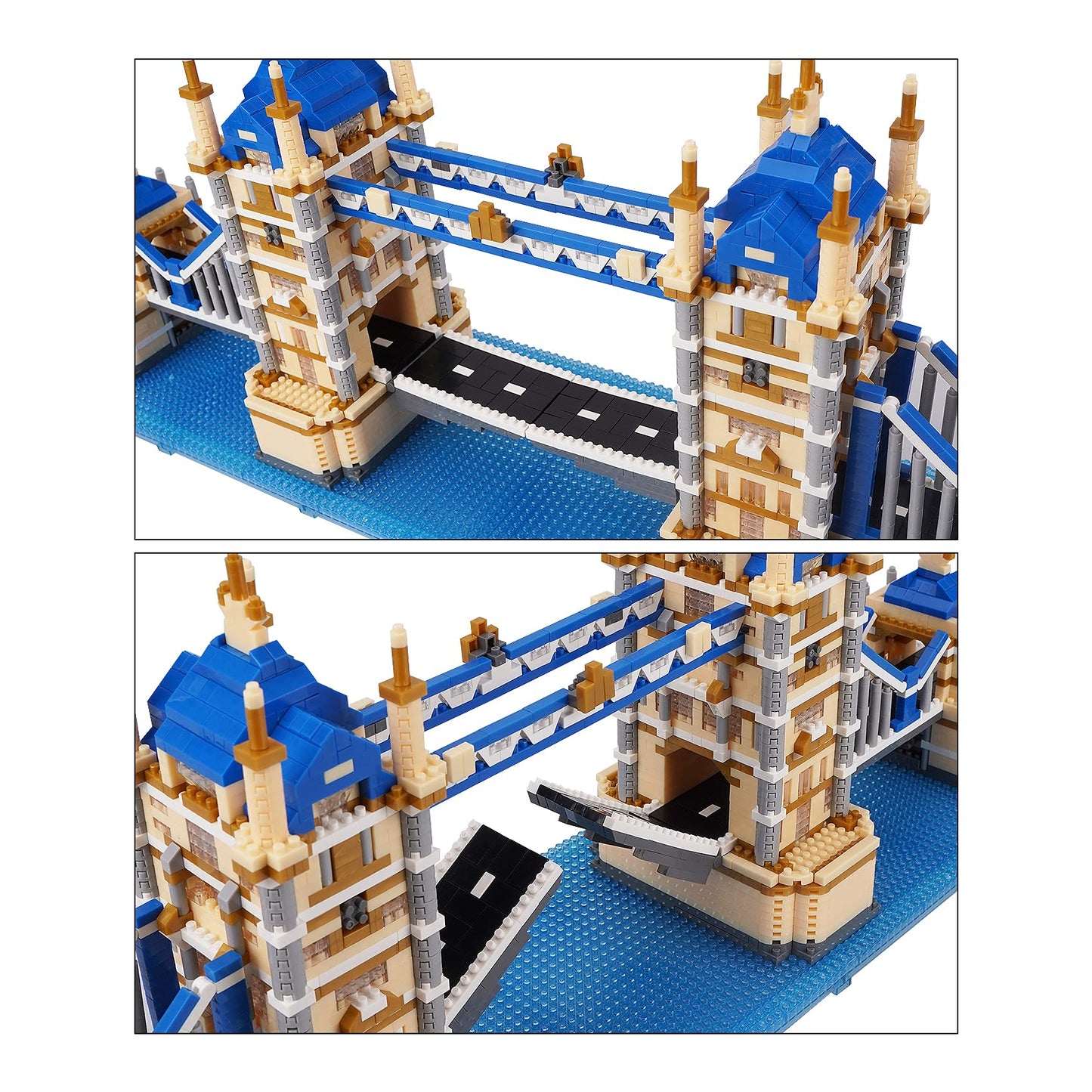 Geniteen Building Blocks Set  London Tower Bridge Model Micro Mini Blocks  3800 PCS Architecture Model Kits