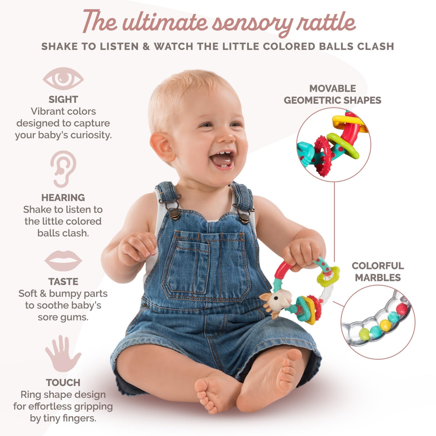 Sophie La Girafe | Multi-Textured Rattle | Light & Easy To Grasp | Awaken All 5 Senses
