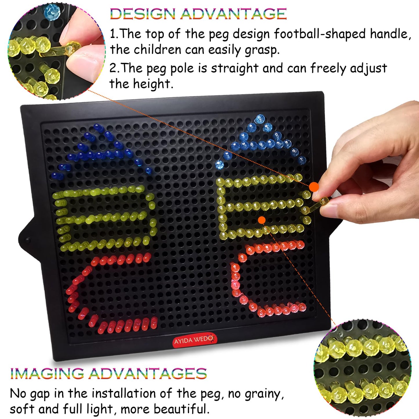 320Pcs Pegs Refill For Light Brite,Light Bright Glow Pegs 8 Colors With Excellent Clear, Led Light Up Board Toy Replacement Peg