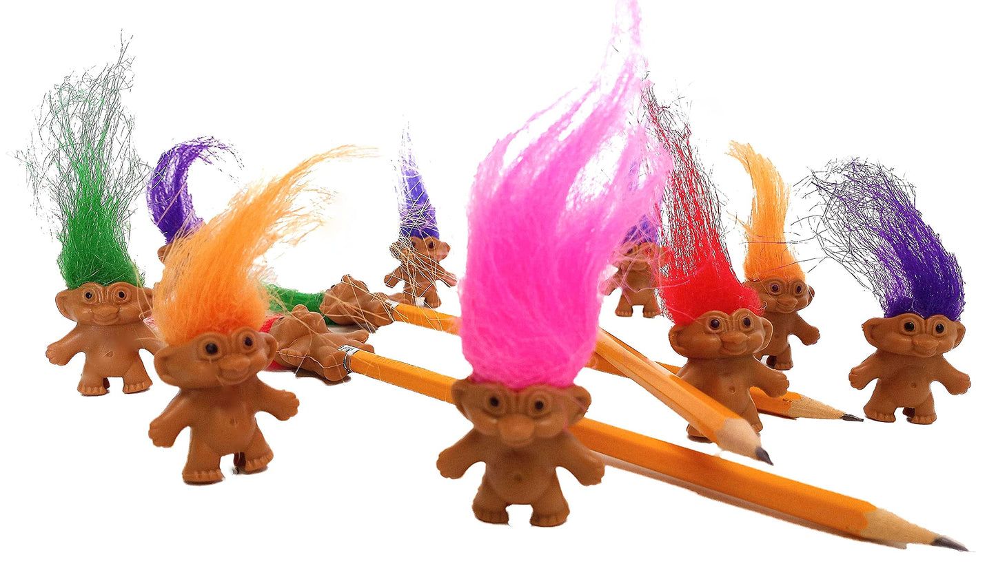 Mini Trolls For Pencil Tips And Cupcakes - 12 Piece Party Pack! Party Favors
