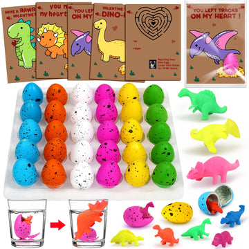 Valentines Day Cards Gifts For Kids 30 Dinosaur Egg With Valentines Cards Hatching Dino Egg Grow In Water Valentines Classroom S