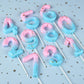 PHD CAKE 2.76 Inch Classical Pink Blue Gold 7 Number Birthday Candles, Gold Number Candles, Cake Number Candles, Party Celebrati