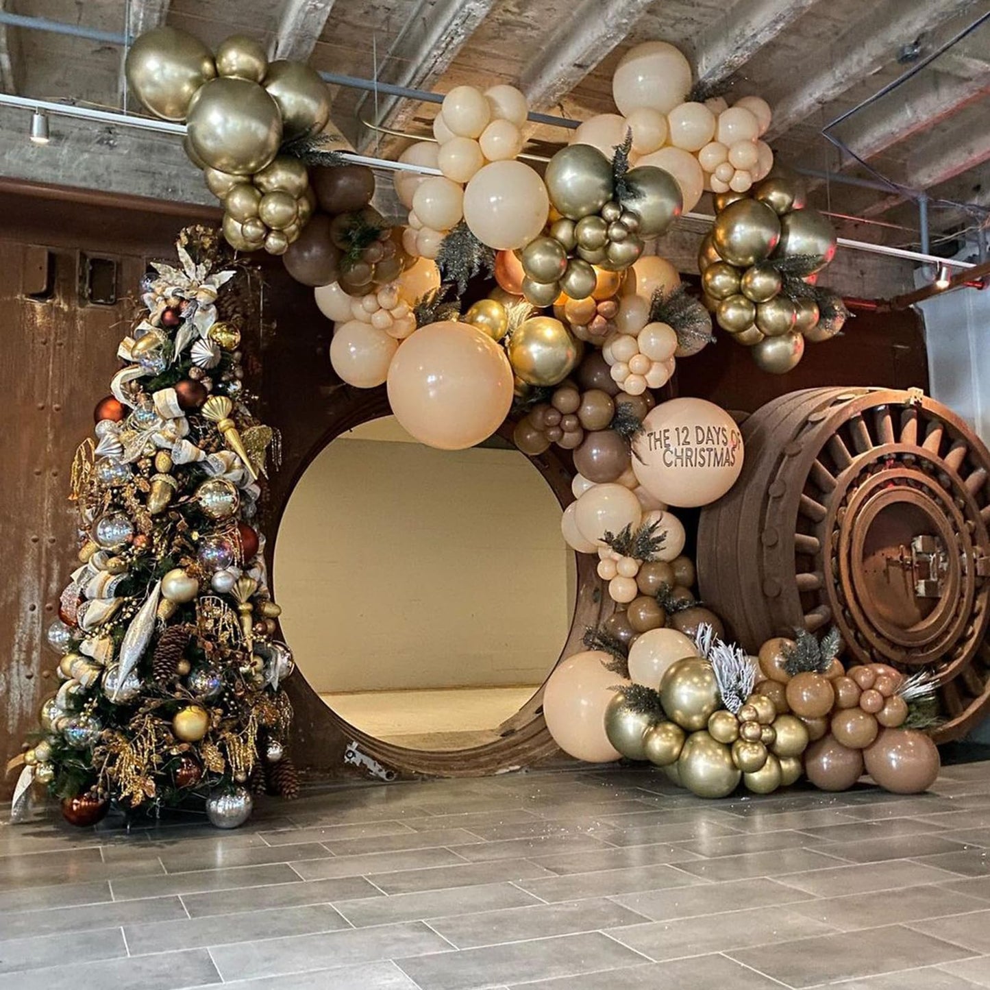 Brown Balloon Garland Arch Kit, Nude Brown And Tan Balloons Set With Brown Gold Metallic Balloons, Shades Of Brown Balloons Beig