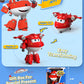 Super Wings 5' Transforming Supercharged Jett Airplane Toys, Action Figure, Airplane To Robot, Season 4 Transformer Toys, Gifts For 3+ Year Old Kids, Toys Plane Vehicle For Preschool Kids Play White