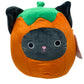 Squishmallows Official Kellytoy Halloween Squishy Soft Plush Toy Animals (Calio Black Cat Pumpkin Costume, 8 Inch)