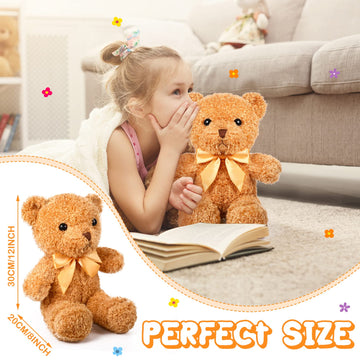 5 Pcs Bears Stuffed Animal Soft Plush Toys 12 Inches Cute Bear Small Shaggy Bear With Hoodie Bow Tie For Kids Boys Girls Baby Sh