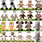 20 Pcs Safari Stuffed Animals 11.8'' Plush Jungle Wild Animals Cute Elephant Giraffe Lion Tiger Monkey Stuff Animals Soft Stuffe