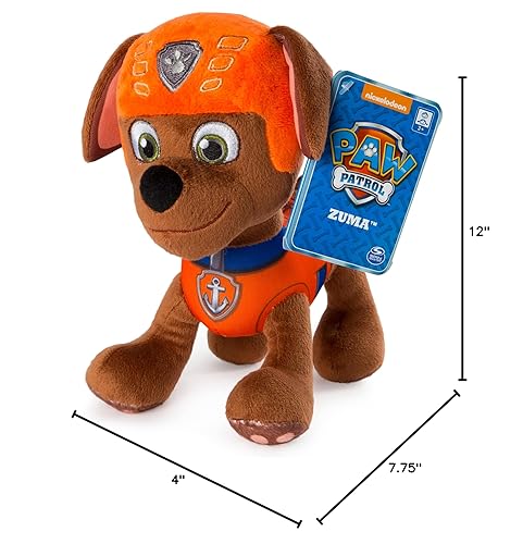 Paw Patrol 8” Zuma Plush Toy - Soft Standing Plush with Stitched Detailing for Ages 3 and Up