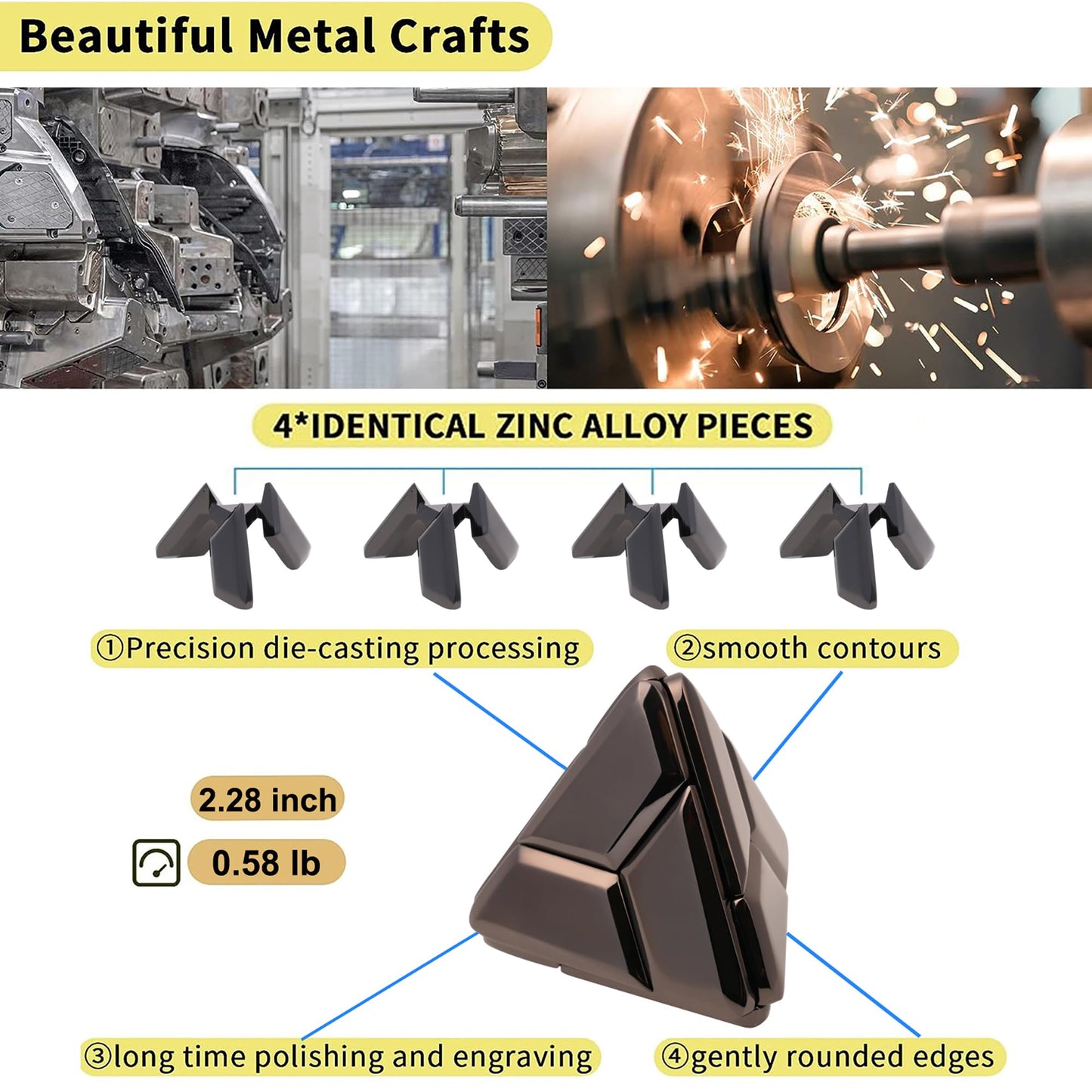 Metal Puzzles 3D-Brain-Teaser Toys: Cool Gadgets Stuff Box Puzzles Toy for Kid Children Teen mature-themed  ADHD Tools Stress Relief Gift for Office Home School Christmas Triangular Cube