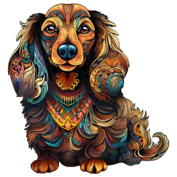 Wooden Puzzles For Adults, Wooden Adult Puzzles, Long-Hairs Dachshund Dog Puzzles For Puzzle Lover, Family Puzzle Games (M-10.4 * 11In 190 Pcs)