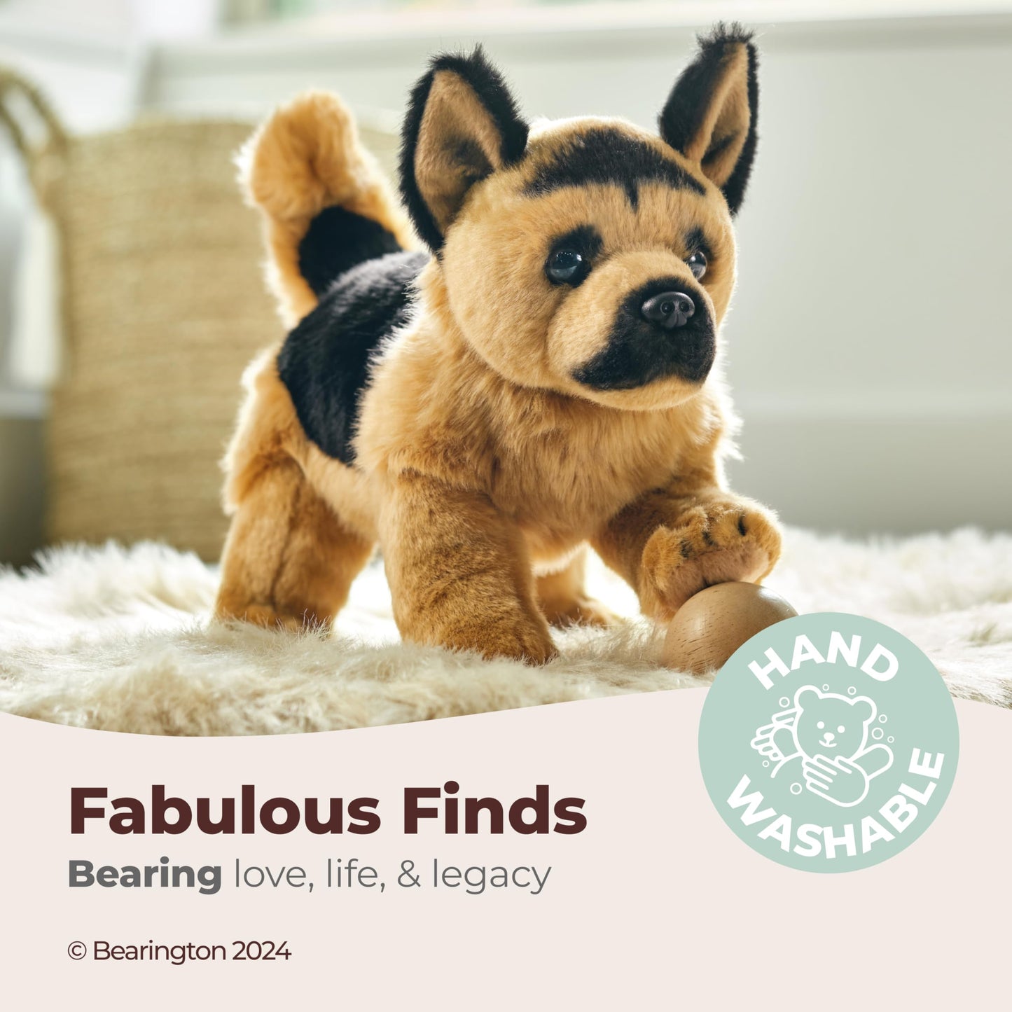 Bearington Lil' Chief The German Shepherd Stuffed Animal, 6.5 Inch Dog Stuffed Animal