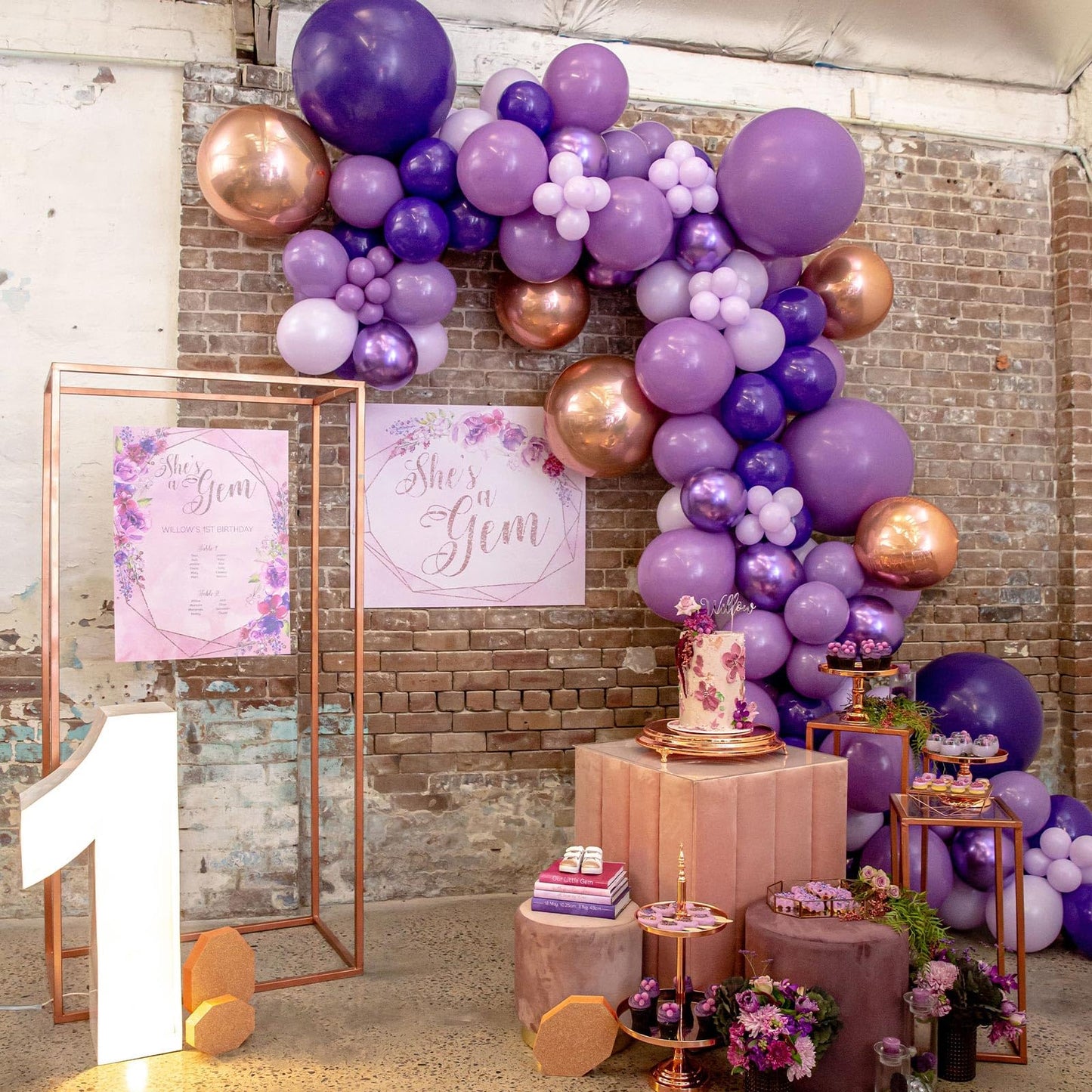 PartyWoo Royal Purple Balloons, 140 pcs, Rubber, 5-18 Inch Sizes for Garland/Arch Decorations, Color: Purple-Y16