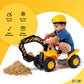 Play22 Toy Tractors for Kids Ride On Excavator - Music Sounds Digger Scooter Bulldozer Includes Helmet with Rocks - Pretend Play