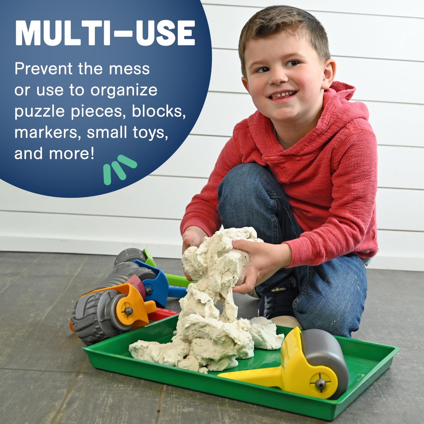 Constructive Playthings Messy Trays Set of 4, Premium Plastic, Multi-Color, Ideal for Arts & Crafts, Model EDX-770