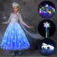 Latocos Light Up Elsa Costume For Girls Kids Princess Dress Up Cloths For Little Girls Birthday Halloween Cosplay