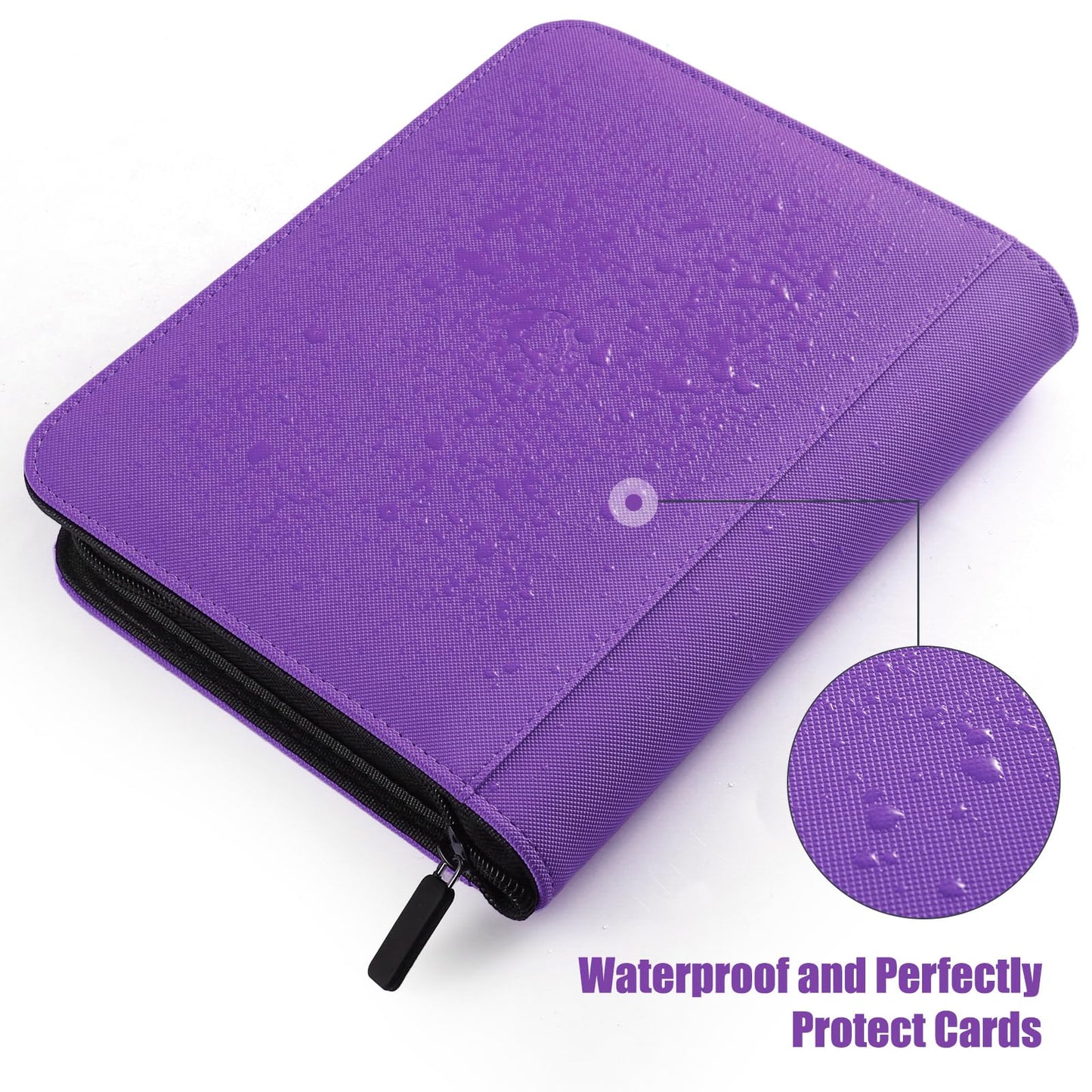 Card Binder 12 Pocket with Zipper  816 Pockets Trading Card Holder Book  enhanced PU Cover Zip Folder Binder  Side Loading Carrying Case Binder Album for TCG  MTG  Sports Cards  Game Cards