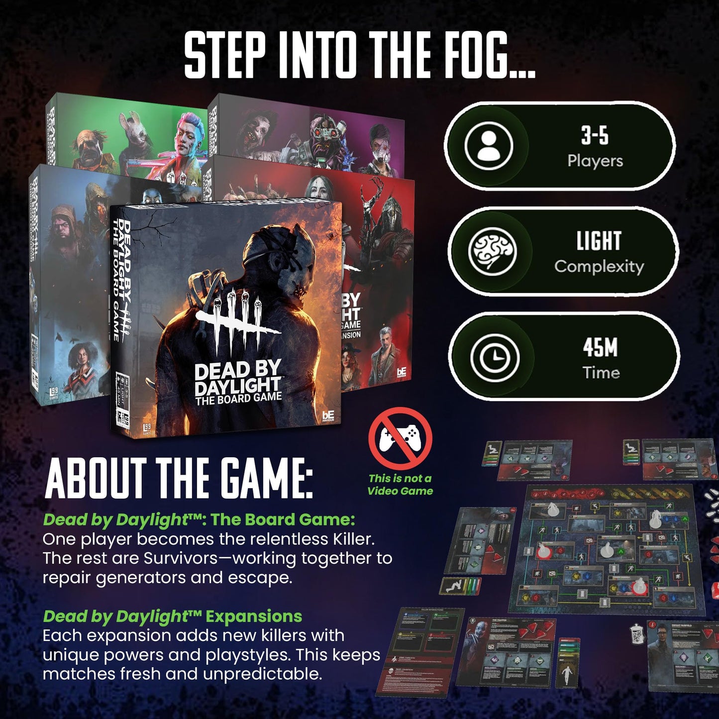Dead by Daylight The Board Game | Horror Game with Miniatures | Survival Strategy Game for Adults and Teens | Ages 17+ | 3-5 Pla