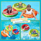 Jasonwell Inflatable Pool Toys Floats for Swimming Pool Party Lake Beach Kids mature-themeds - 4 Pack Floaties Pool Tubes Swim Rings Fruit Water Floaty Watermelon Kiwi Orange Grape