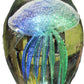 Teal Art Glass Jellyfish 4.5' Glow In The Dark