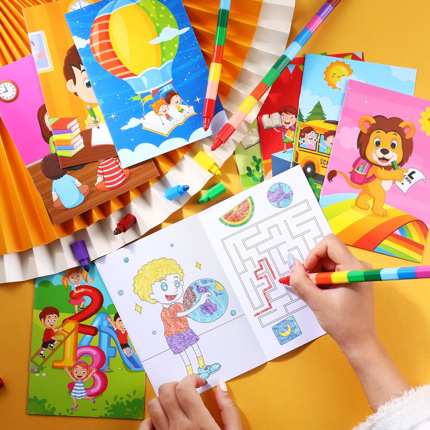 Ben Louis 24 Preschool Kindergarten Mini Coloring Books With 24 Crayons For Kids Birthday Party Favor Small Activity Books Bulk