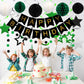 Meowtastic Birthday Decorations, Happy Birthday Banner With Honeycomb Balls, Star Hanging Swirl Streamer, Circle Dot Garland, Happy Birthday Party Decorations For Women Men Boys Girls (Green & Black)