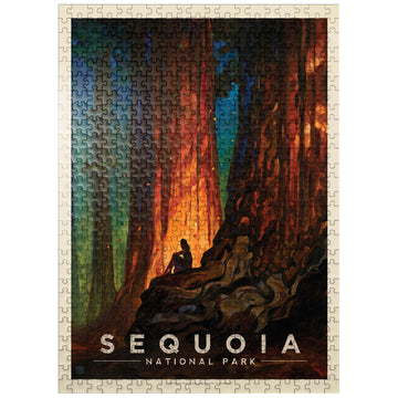 MyPuzzle Sequoia National Park: Nature's Cathedral  Vintage Poster - enhanced 500 Piece Jigsaw Puzzle for mature-themeds