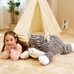 Ikasa Giant Striped Cat Stuffed Animal Plush Toy,Large Kitten Big Jumbo Soft Toys,30' Huge Size Cute Plushy Fluffy Fat Plushie,Gifts For Kid