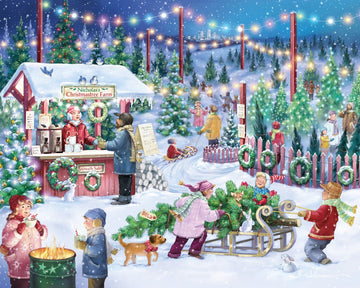 Vermont Christmas Company 1000 Piece Christmas Tree Farm Jigsaw Puzzle - Copper