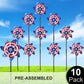 Battife 10 Packs Patriotic Sparkly Reflective Pinwheels For Yard And Garden, American Flags Blinding Birds Pin Wheel Scare Birds