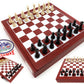 Matty'S Toy Stop Exclusive Deluxe 10-In-1 Chess, Checkers, Tic Tac Toe, Backgammon, Mill, Roll Em, Insanity, Chinese Checkers, Mancala & Pick-Up Sticks Wooden Cabinet Game Set